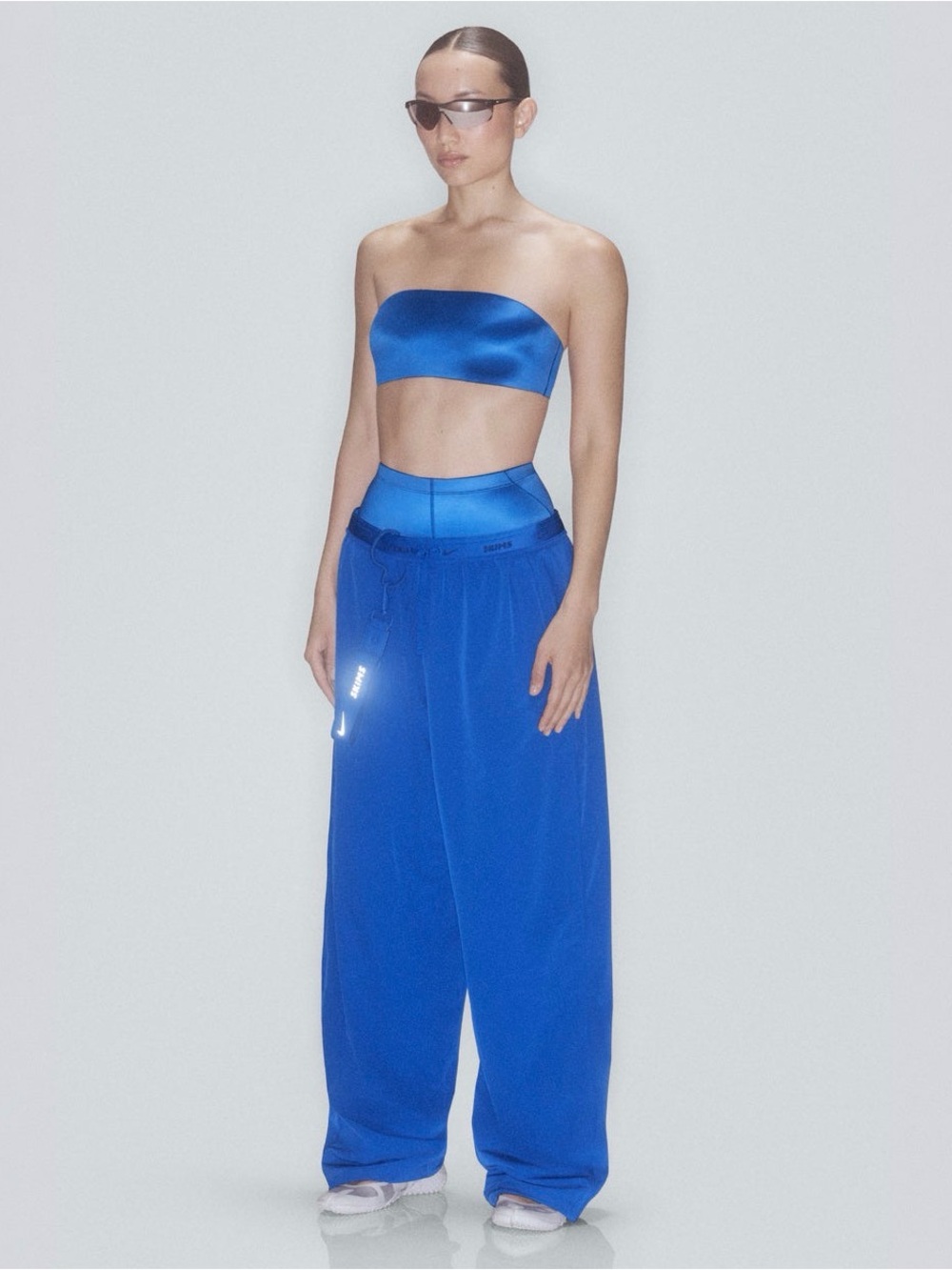 NWT !! SKIMS NikeSkims Stretch Nylon Oversized Pants in Cobalt